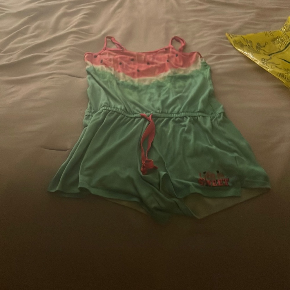 Watermelon pajama romper